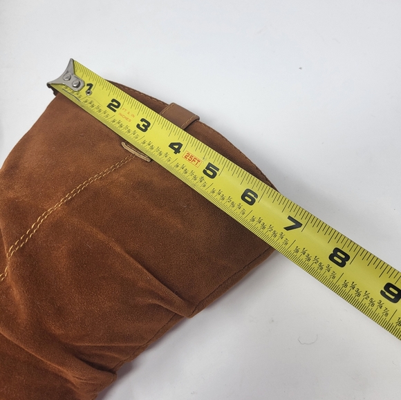 Daily Shoes Zipper Closure Harness Heeled Boots Tan Faux Suede Tan Brown Size 8 - Picture 10 of 13